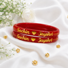 Custom Name Kada with Heart | Premium Acrylic Wedding Bangles