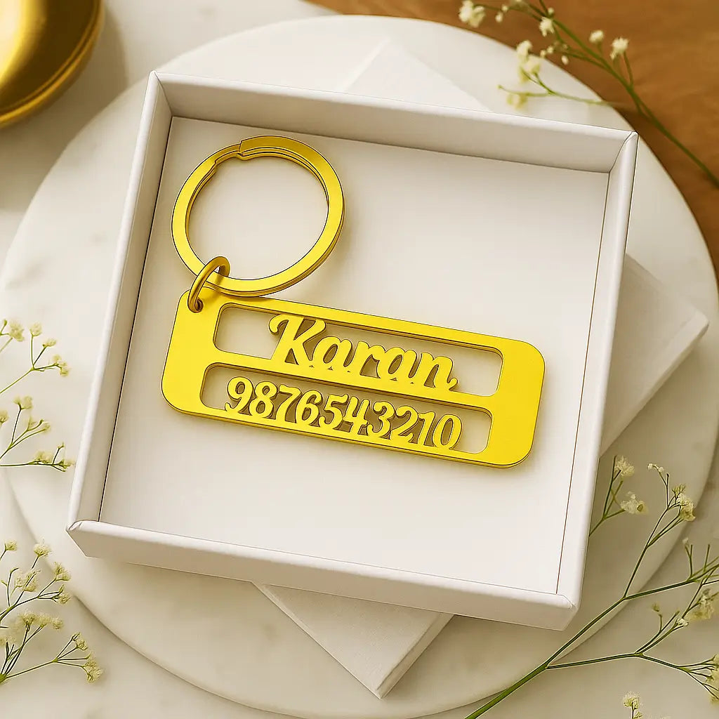 Name And Number Plate Keychain