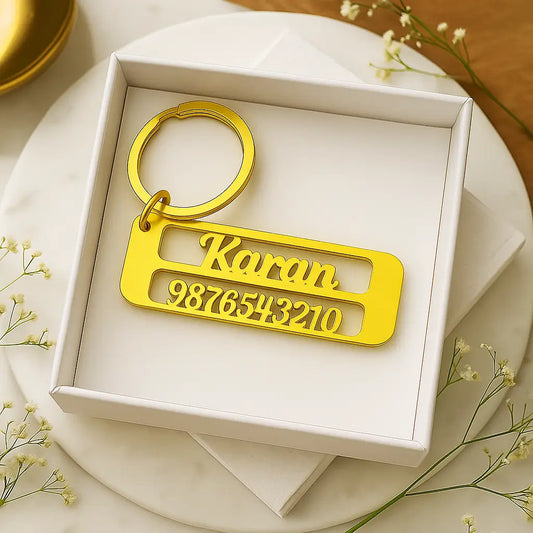 Name And Number Plate Keychain