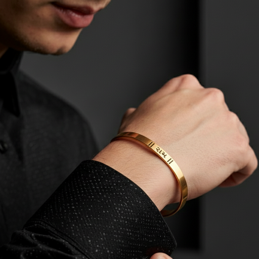 Gold-Plated Bracelet - Customizable Name Jewelry (Kada)