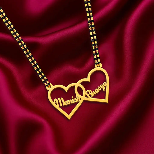 Couple Two Big Heart Name Pendant