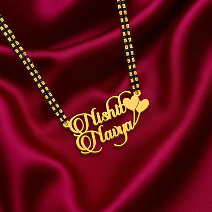 Heart Balloon Couple Name Necklace