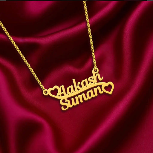 Couple Heart Name Necklace
