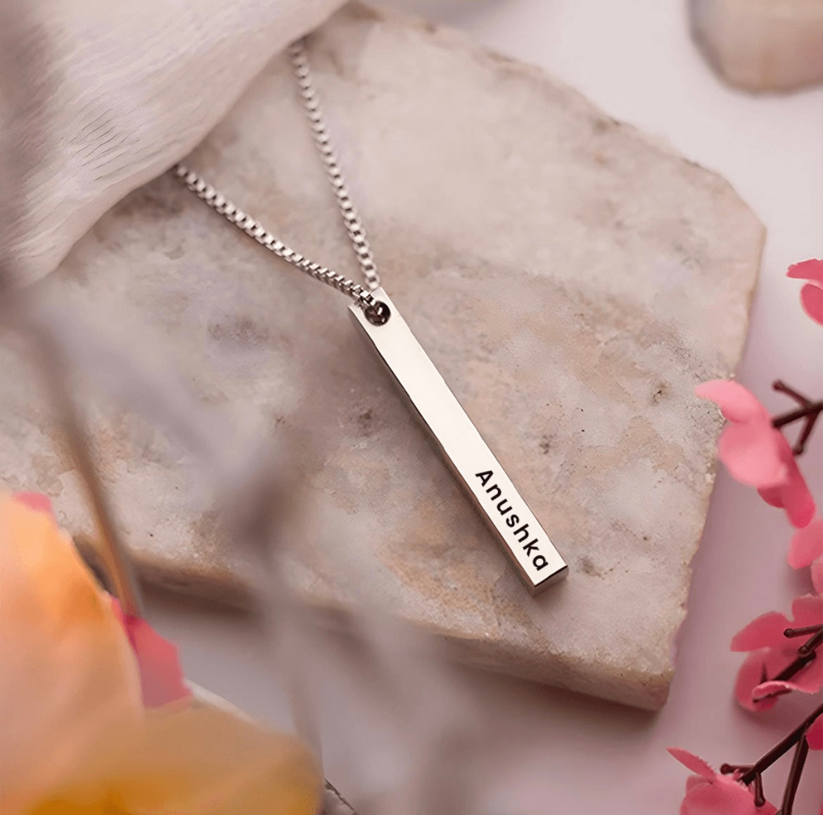Sleek & Stylish – Personalized Vertical Bar Necklace