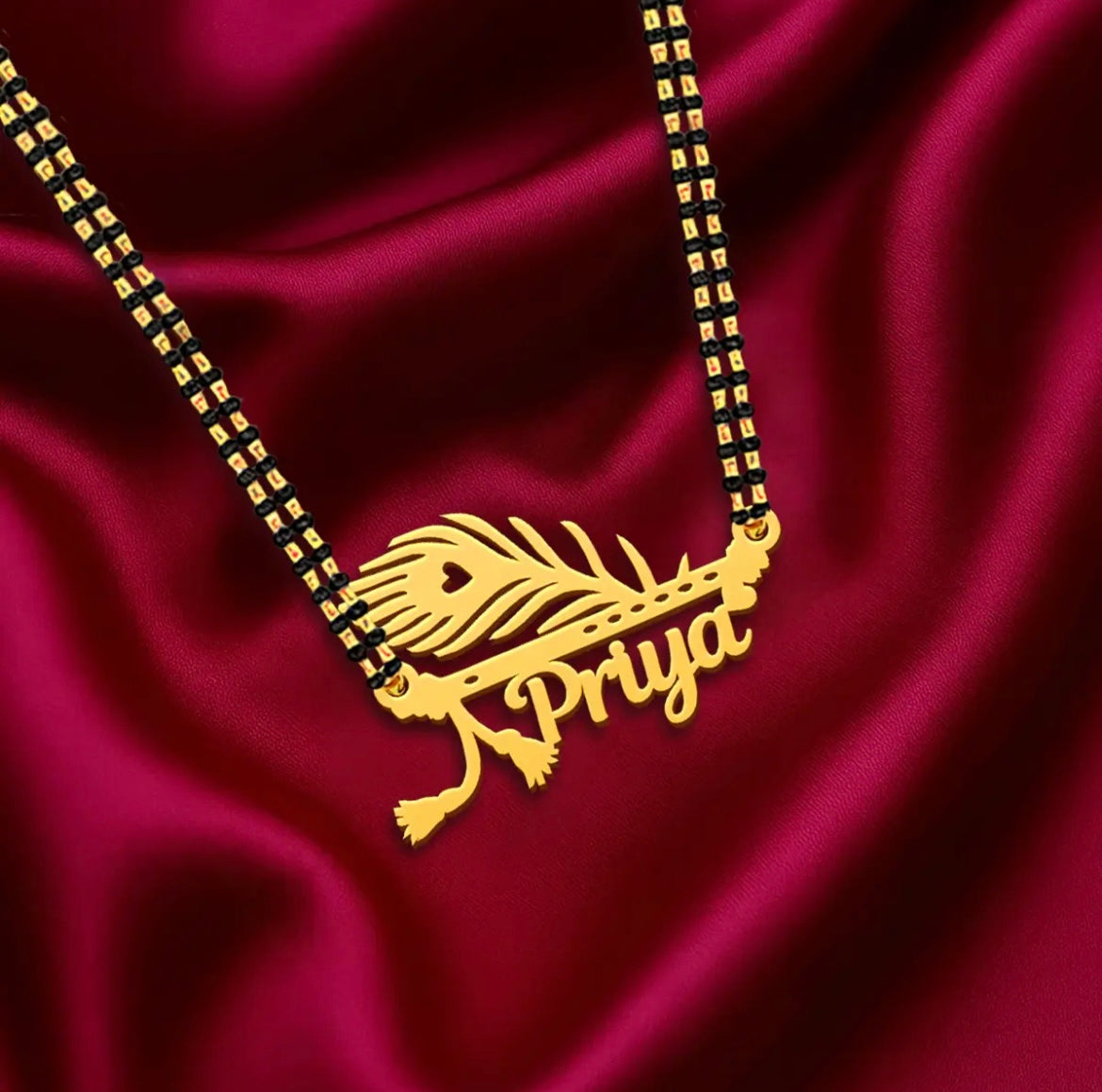 Peacock Feather Name Pendant