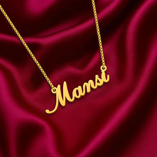 Gold Plated Simple Name Necklace