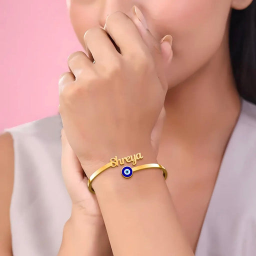 Personalized Evil Eye Name Bracelet