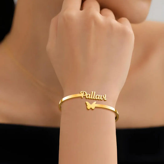 Custom Butterfly Name Bracelet