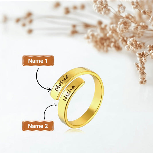 Personalized Couple Gold Ring
