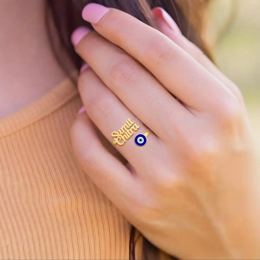 Customized Evil Eye Name Ring