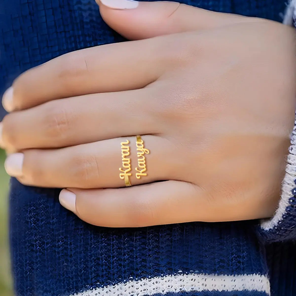 Customized Couple Name Ring