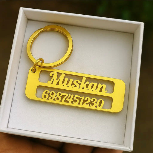 Name And Number Plate Keychain