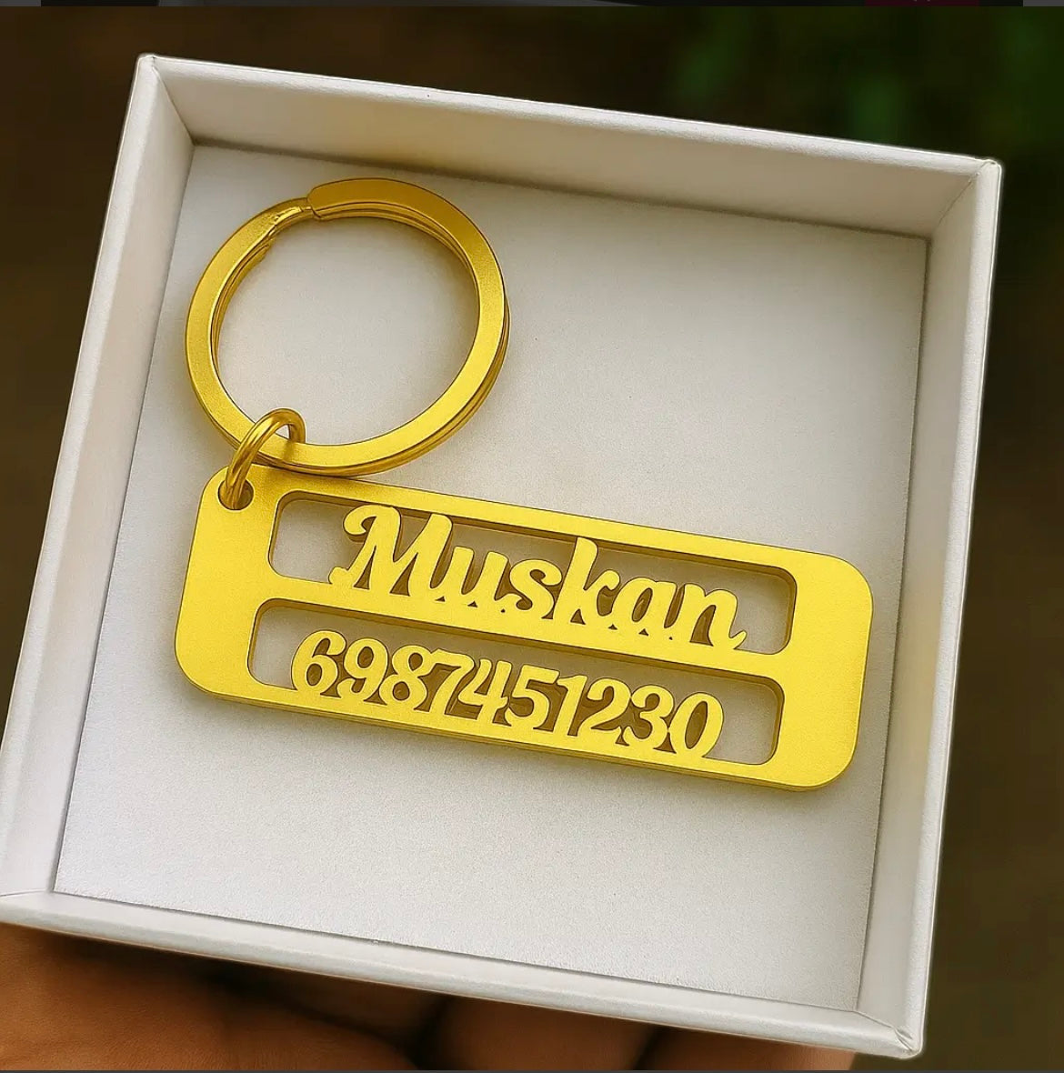 Name And Number Plate Keychain