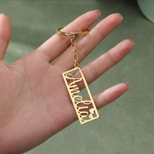 Personalized Heart Name Keychain