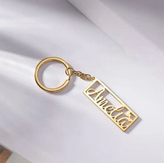 Personalized Heart Name Keychain