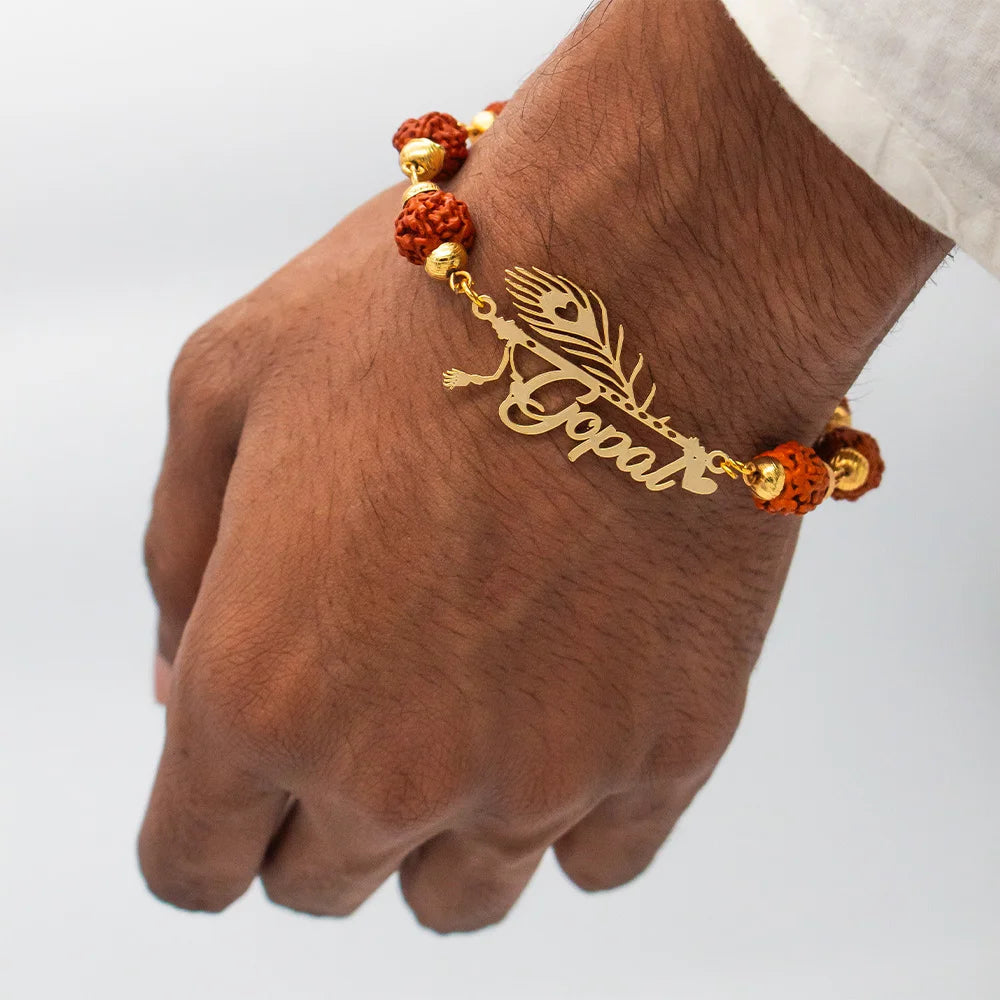 Morpankh Rudraksha Rakhi Bracelet