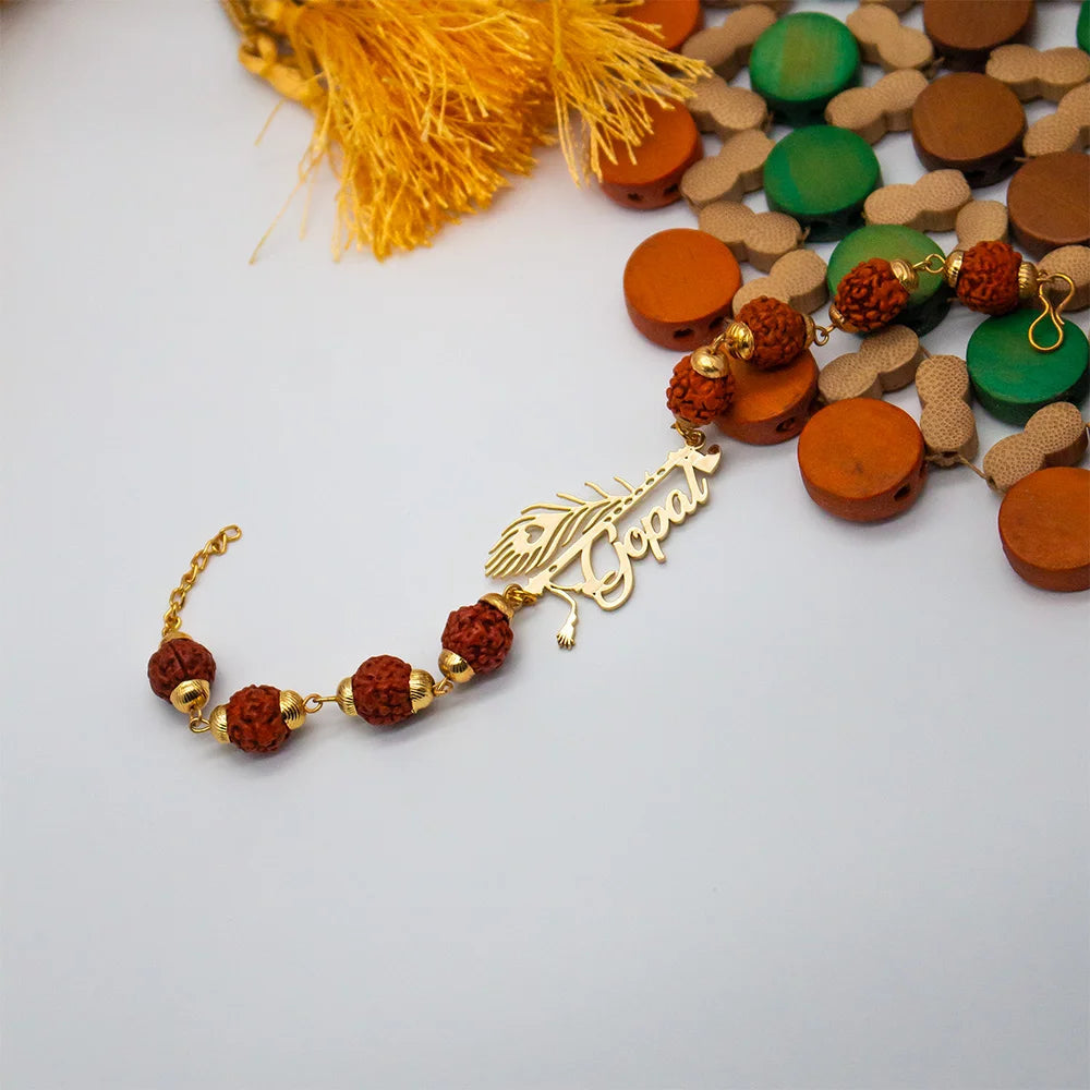Morpankh Rudraksha Rakhi Bracelet