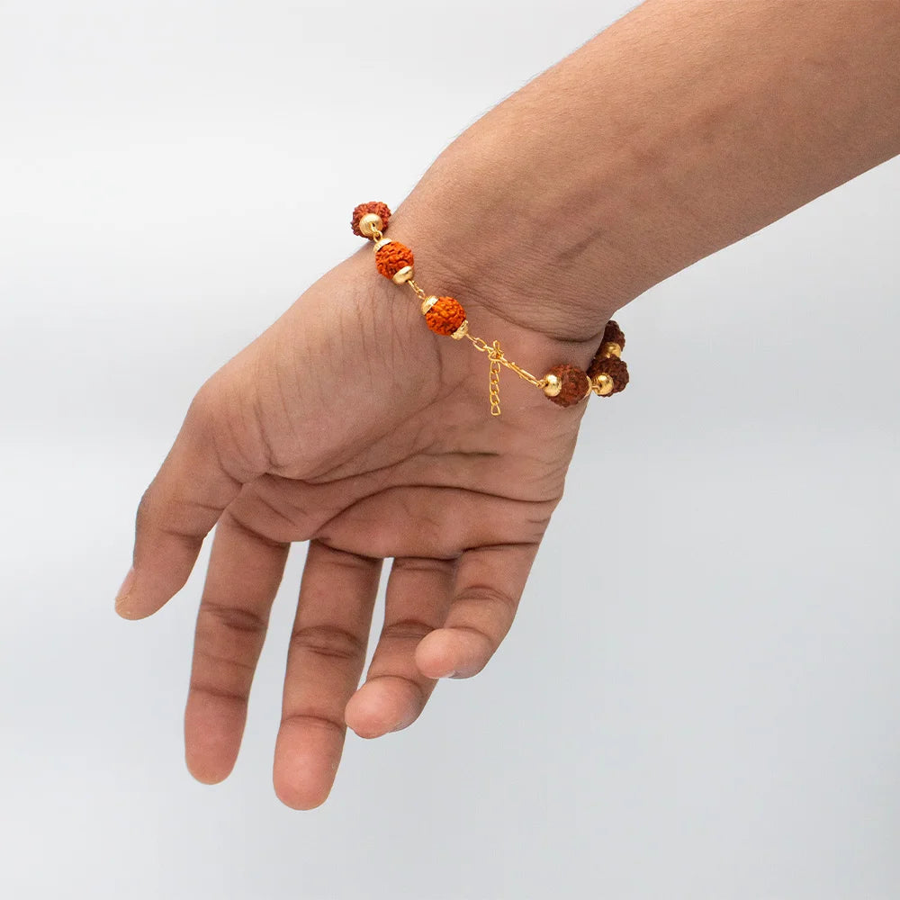 Morpankh Rudraksha Rakhi Bracelet Combo of Two pcs